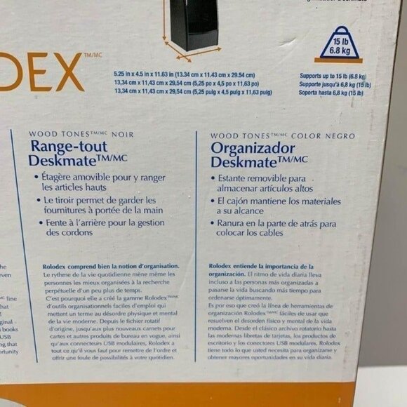 Rolodex 82433 Deskmate Organizer Black New - Picture 5 of 6